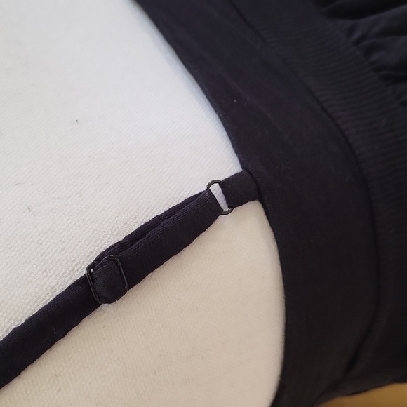 Old Navy Black V Neck Adjustable Spaghetti Strap Cinched Dress 100% Cotton - Picture 8 of 10